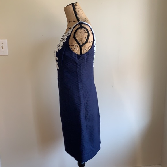 Lilly Pulitzer blue white jacquard sheath dress 2 - Picture 2 of 16